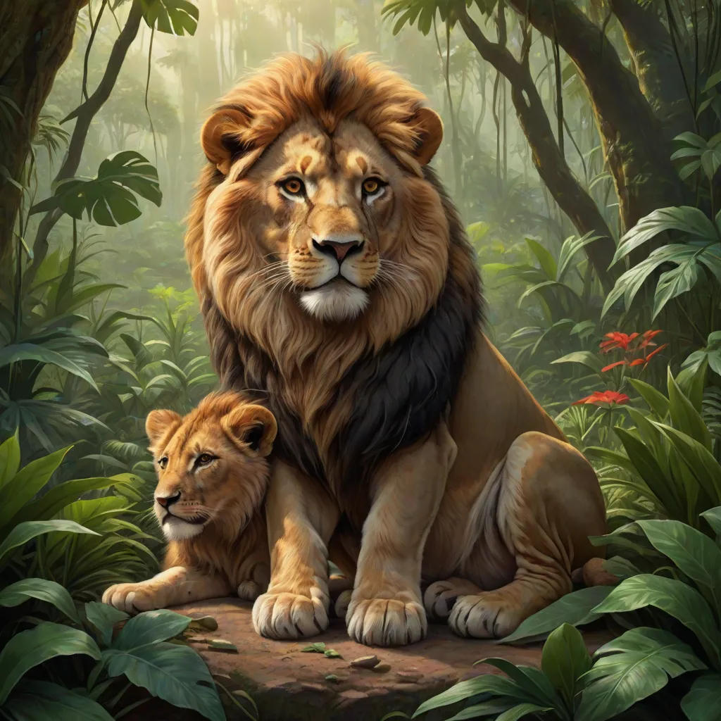 The Wounded Lion and the Brave Boy