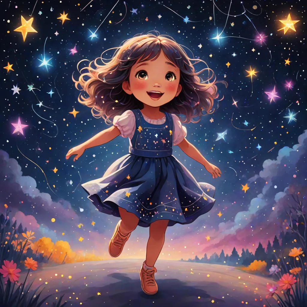 Luna's Whimsical Journey Through the Starry Sky