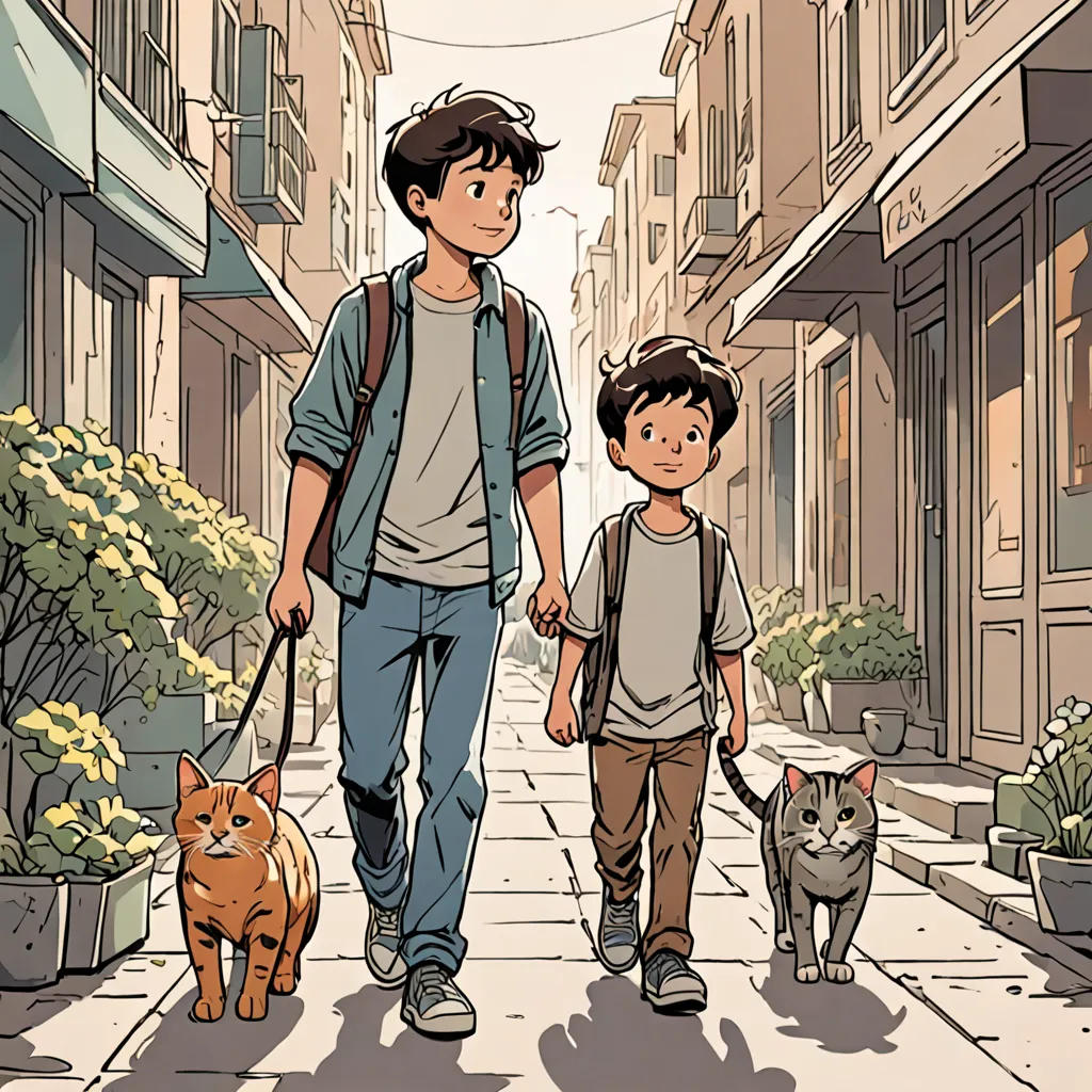 The Boy and His Feline Friend