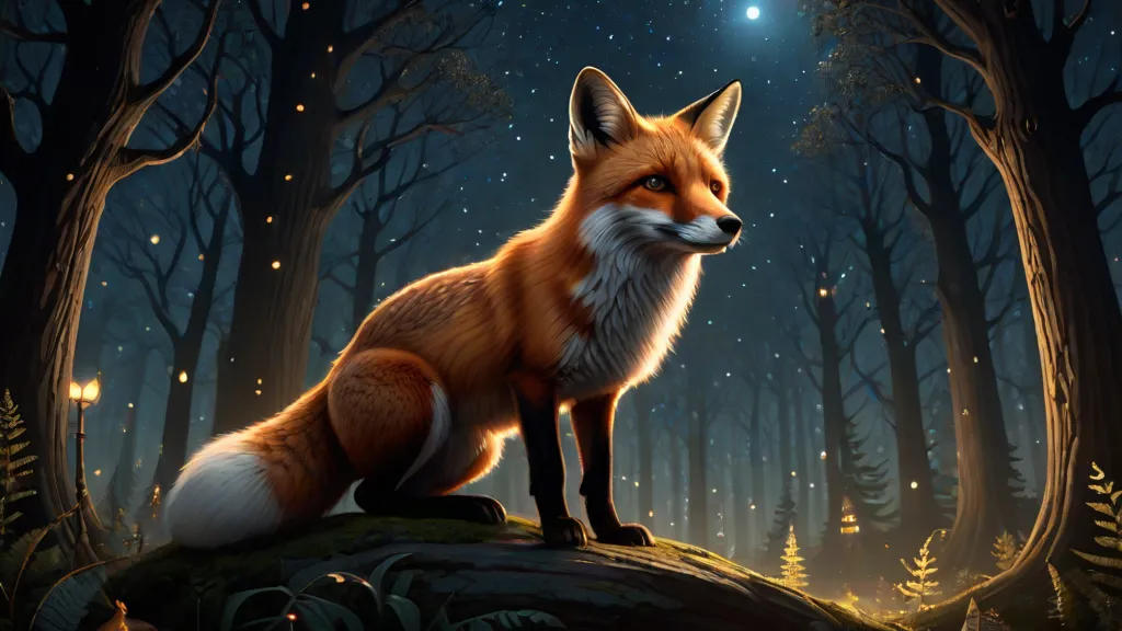The Clever Fox and the Starlit Forest