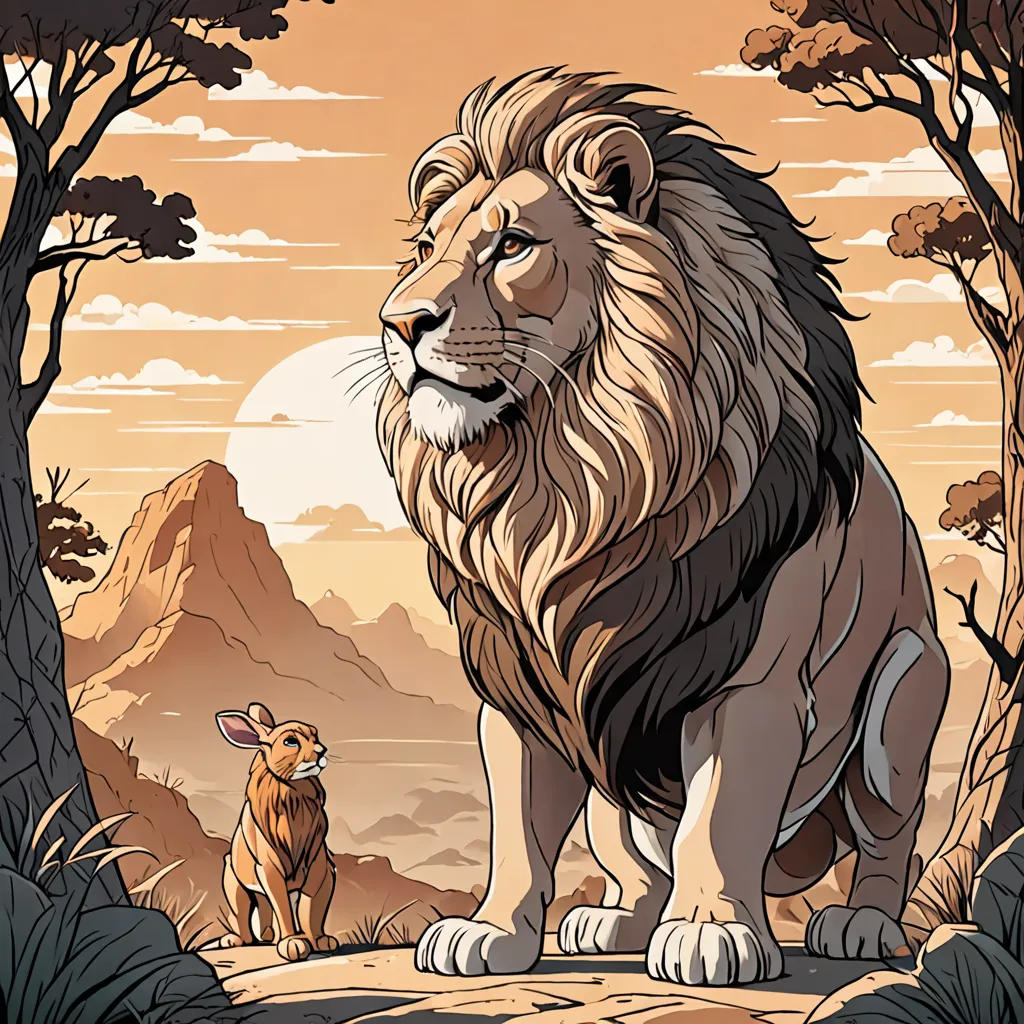 The Clever Rabbit and the Mighty Lion