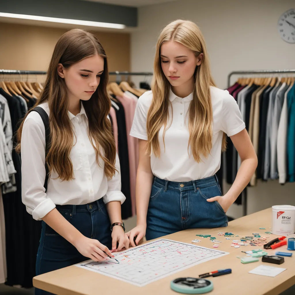 two girls are standing in front of a table with a puzzle on it and a clock on the wall, barbizon school, a jigsaw puzzle, Christian Hilfgott Brand, promotional image