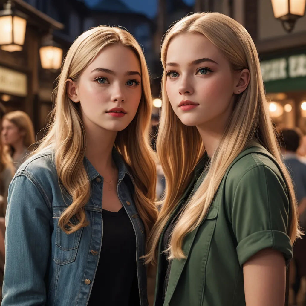 two young women standing next to each other in a restaurant together, one of them is looking at the camera, aestheticism, a photorealistic painting, disney, photoreal