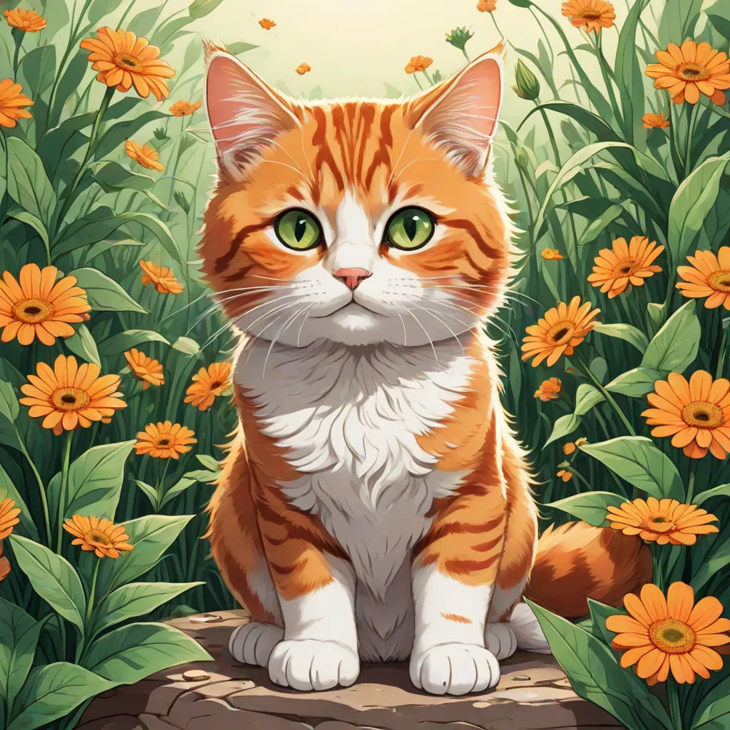 a cat sitting on a rock in a field of flowers with a full moon in the background and a full moon in the sky, furry art, a character portrait, Dan Mumford, official art