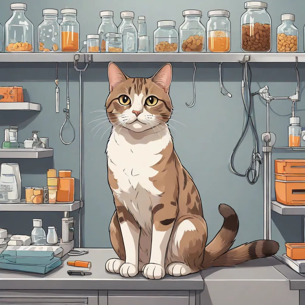 a cat sitting on a counter in a kitchen with jars and utensils on the shelves behind it, remodernism, a character portrait, Dr. Atl, official art