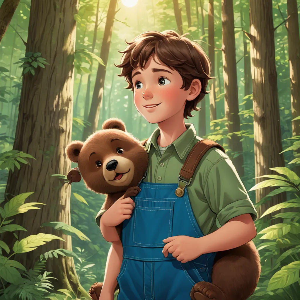 The Boy and the Bear in the Forest