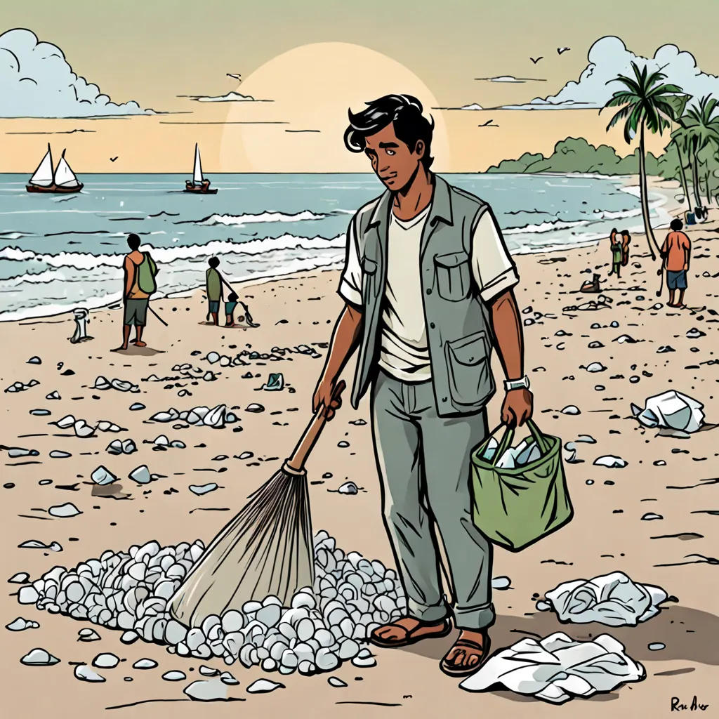 Raj and the Beach Clean-Up