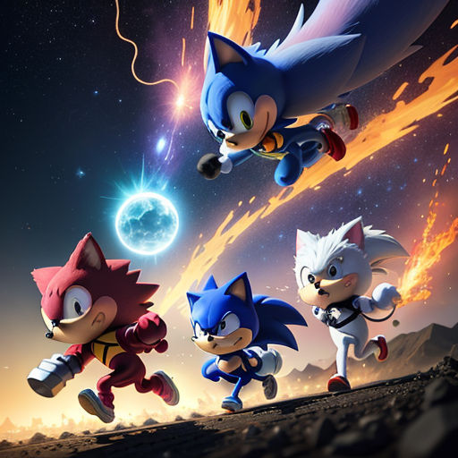 Sonic Boom - Sonic attacks his enemy Shadow