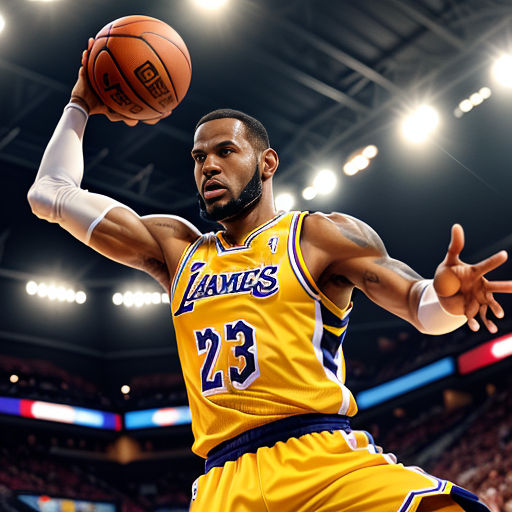 Download King Lebron James's Iconic Lakers Jersey Wallpaper