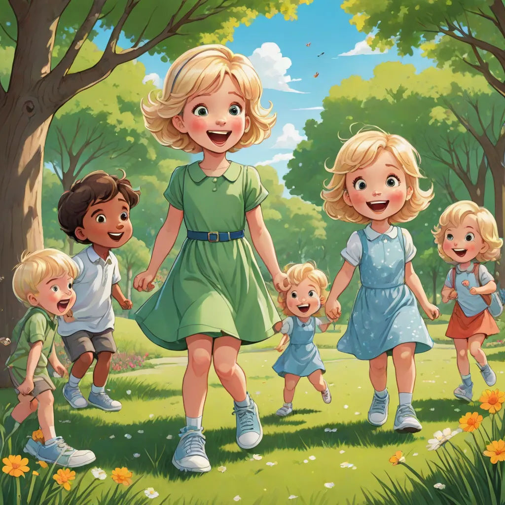 a cartoon of a family walking through a park together with a dog and a cat on the grass and trees, american scene painting, a storybook illustration, Brothers Hildebrandt, official art