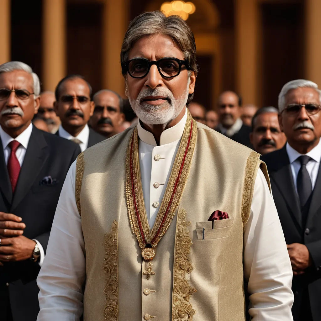 a man in a suit and sunglasses standing in front of a group of men in suits and ties,, samikshavad, a picture, Bapu, vfx