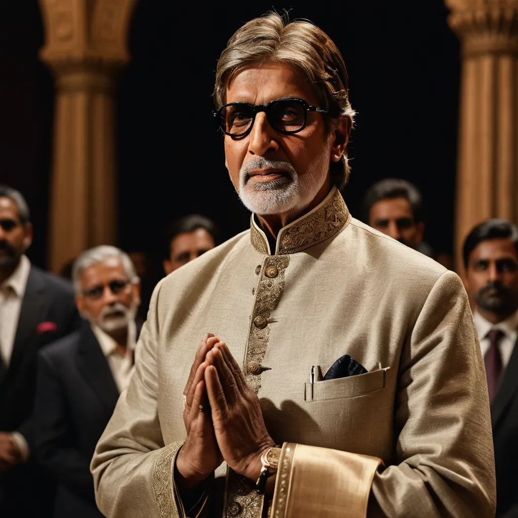 a man in a suit and tie standing in front of a group of men in suits and ties,, samikshavad, a hologram, Bapu, vfx