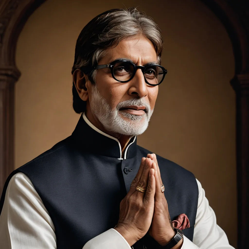 a man in a black vest and glasses is holding his hands together and praying with his hands together in a prayer pose, samikshavad, a photorealistic painting, Bapu, promotional image