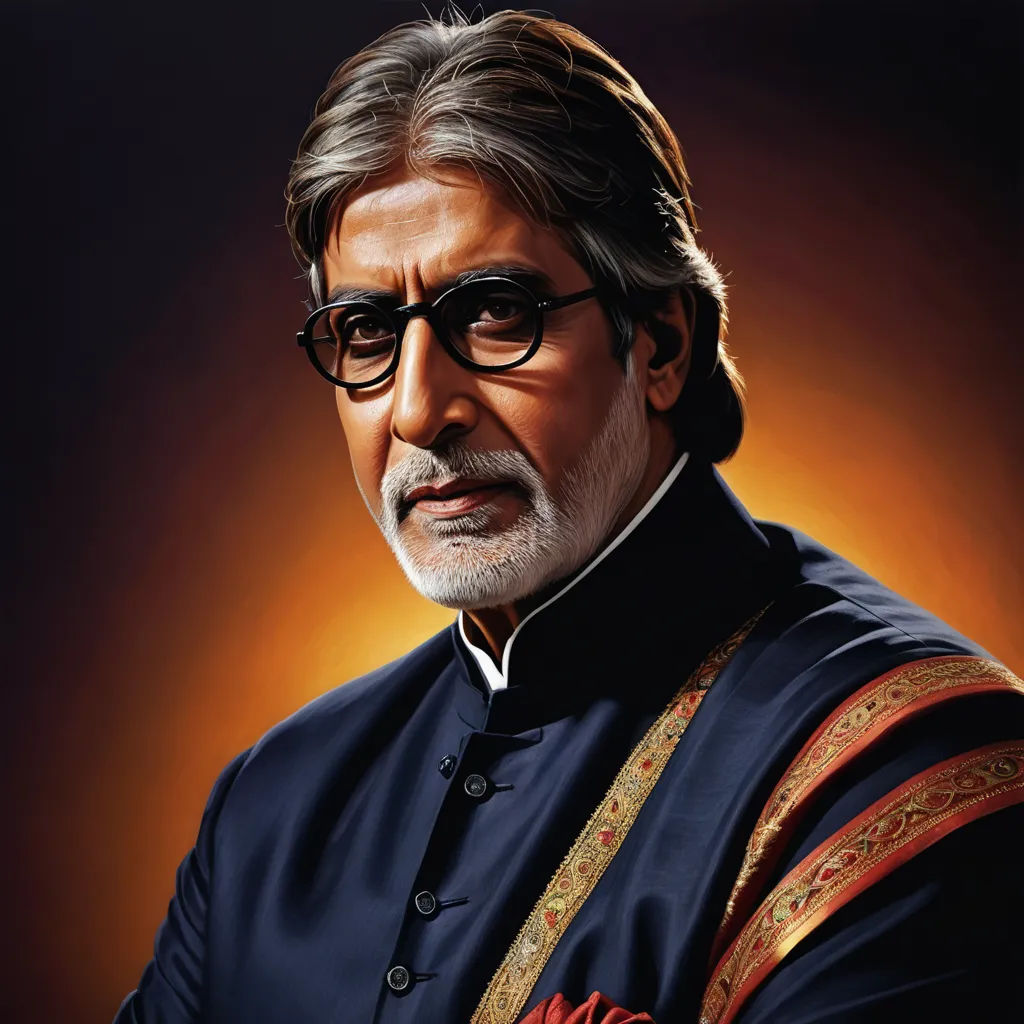 a man with glasses and a beard in a blue shirt and gold vest with a red and gold tie, samikshavad, a photorealistic painting, Bikash Bhattacharjee, highly detailed digital painting