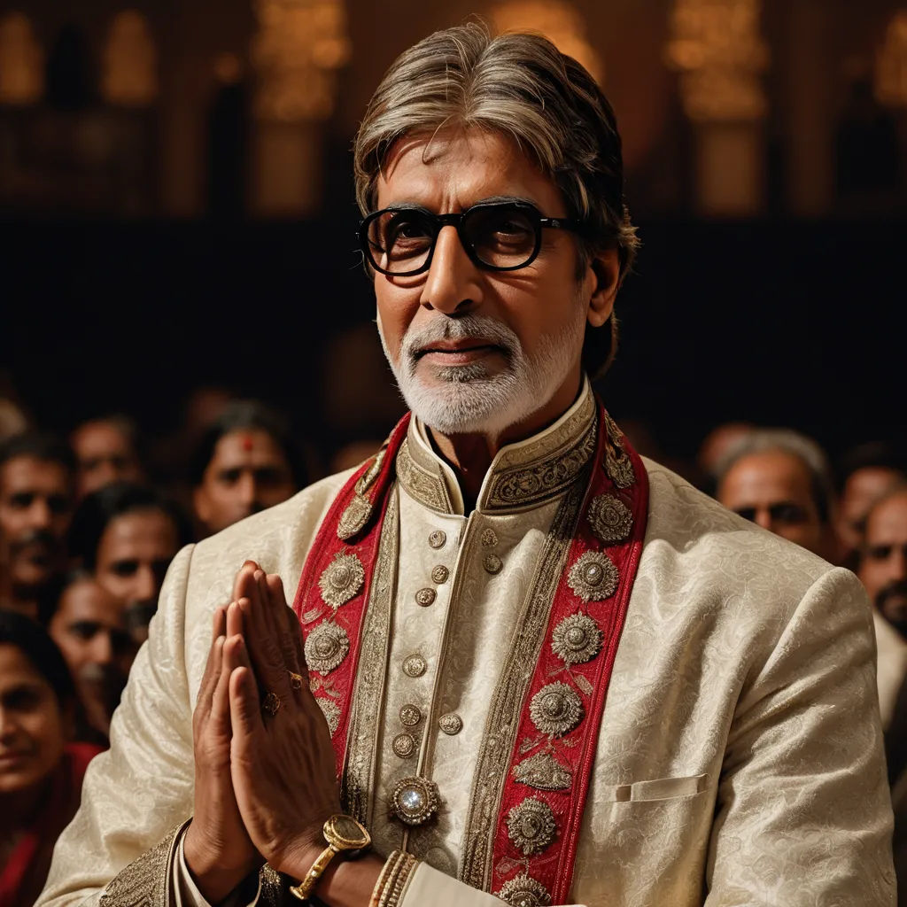 a man in a white suit and red tie standing in front of a crowd of people wearing sunglasses and a red and gold jacket, samikshavad, a detailed matte painting, Bapu, promotional image
