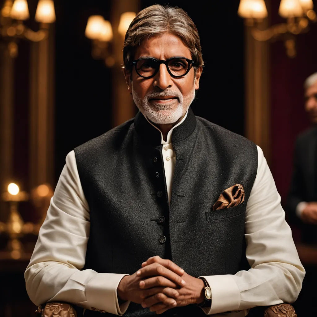a man in a black vest and white shirt with a tie and glasses on his face and hands folded, samikshavad, a photorealistic painting, Bapu, promotional image
