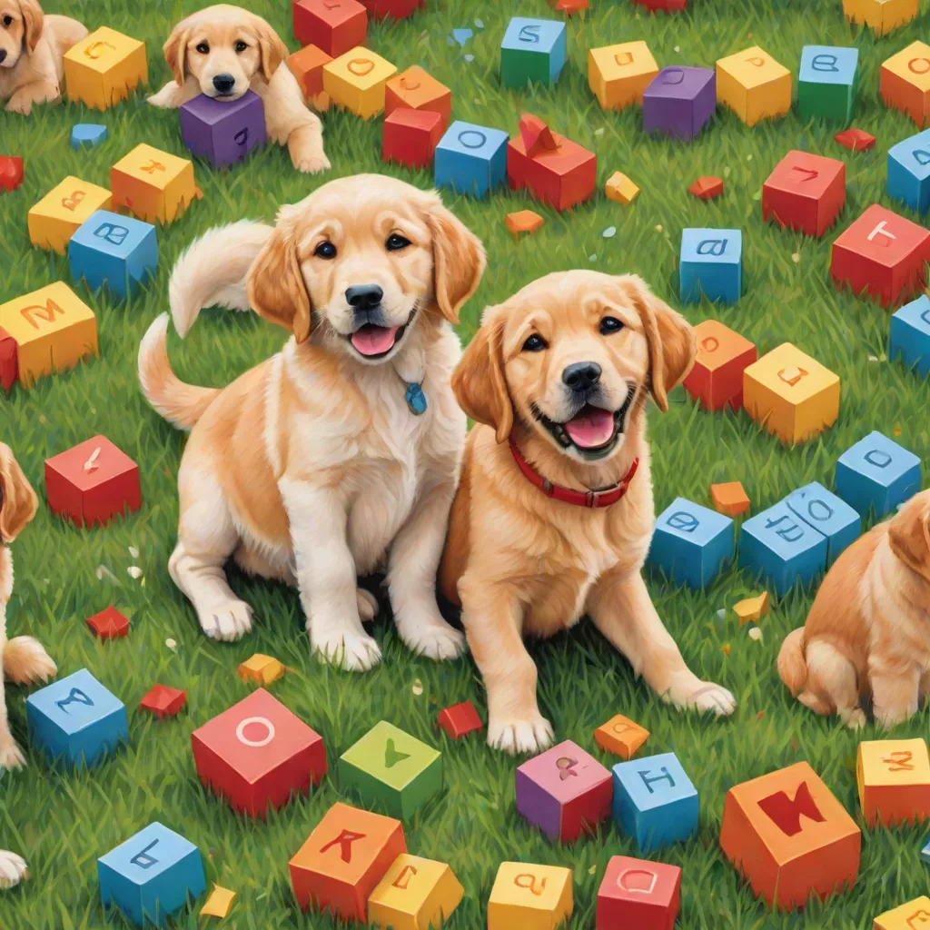 Puppies Learning the Alphabet