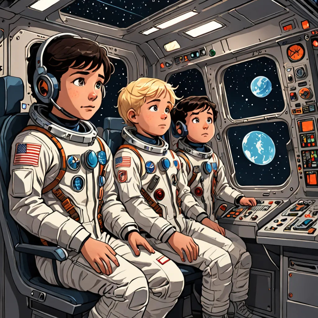 a couple of people sitting in a space station next to each other on a computer desk with a monitor, space art, a comic book panel, Aaron Jasinski, highly detailed digital painting