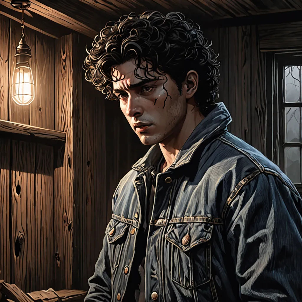a man in a room with a clock and a light on his head and a clock in his hand, serial art, a character portrait, Dan Mumford, character portrait
