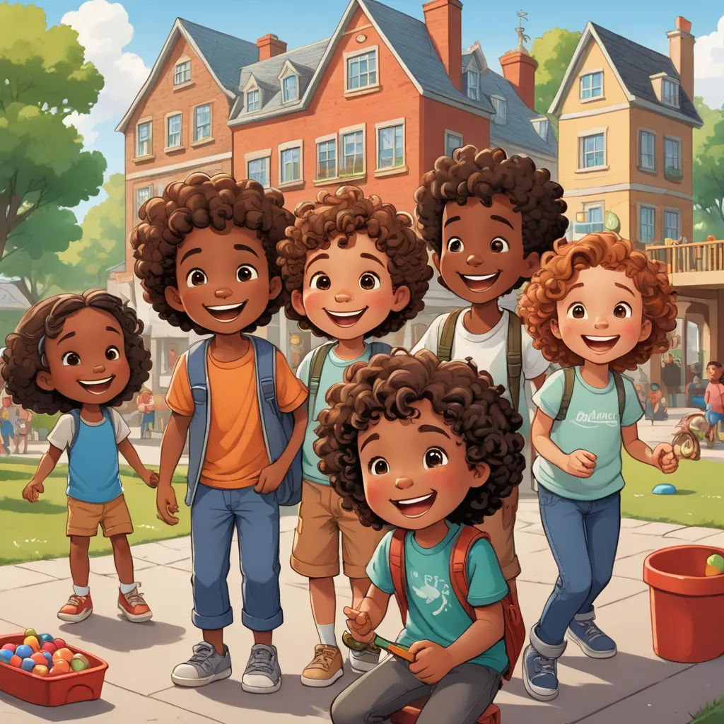 a group of children standing in front of a building with a red bucket and a red bucket of eggs, paris school, a storybook illustration, Chris LaBrooy, official art