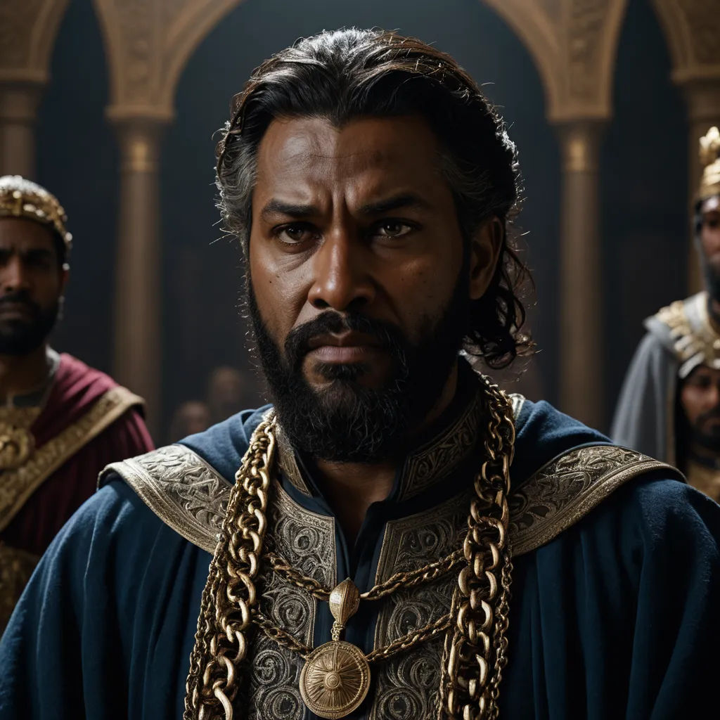 a man with a beard and a chain around his neck in a scene from the movie the lion king, antipodeans, a character portrait, Altoon Sultan, promotional image