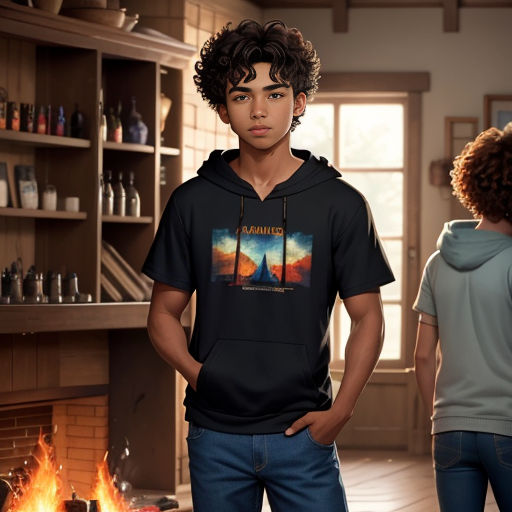 a man standing in front of a fire place with a woman looking on in the background and a woman standing in front of a fire place with a fire place
