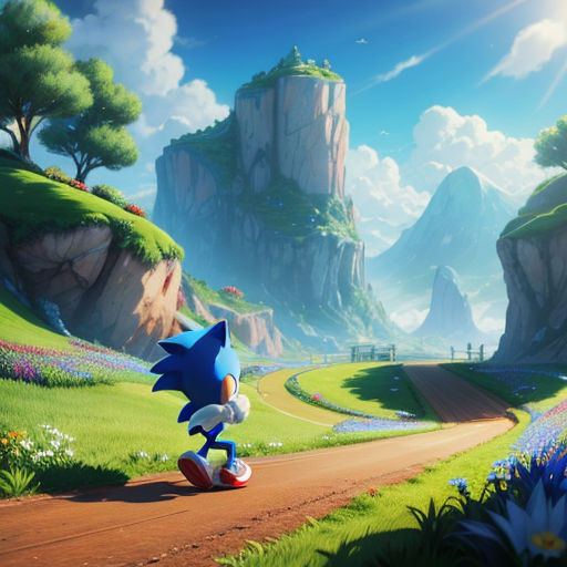 Sonic green hill zone background mountain waterfall