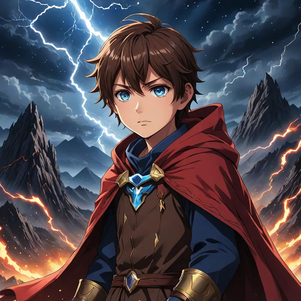 a man in a cape and caped cloak standing in front of a lightning storm with lightning behind him, Adam Manyoki, sots art, a character portrait, official art
