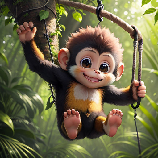 Curious Monkey in Surreal Abstract Jungle (generative AI) Stock  Illustration - Illustration of jungle, surreal: 269684869