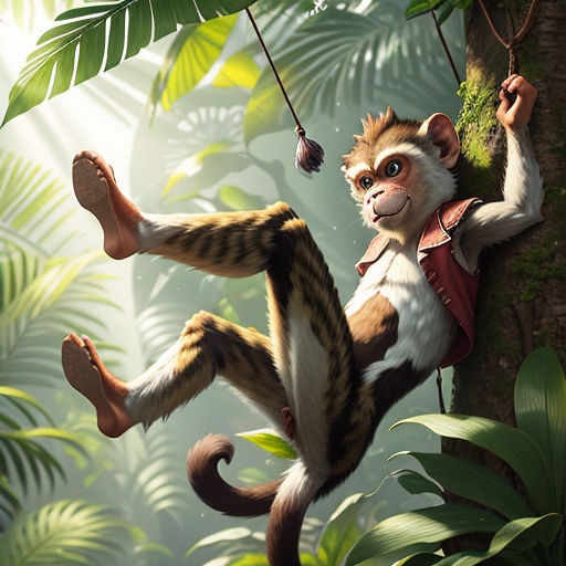 Curious Monkey in Surreal Abstract Jungle (generative AI) Stock  Illustration - Illustration of curious, jungle: 269684875