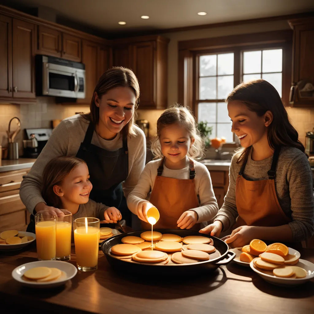 a group of people standing around a table with food on it and candles in the middle of the table, art photography, a stock photo, Elinor Proby Adams, professional food photography