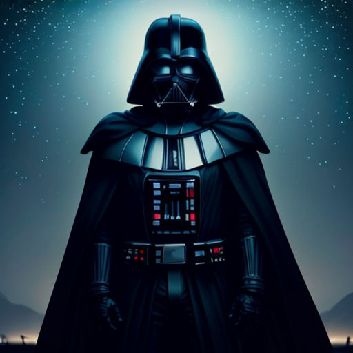 a darth vader poster with a star wars theme on it's face and a sky full of stars