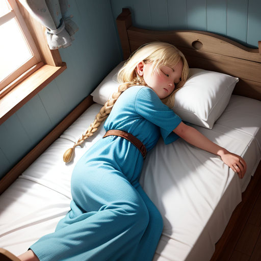 a little girl laying on a bed with a pillow and a pillow case on it's side and a pillow case on the other side