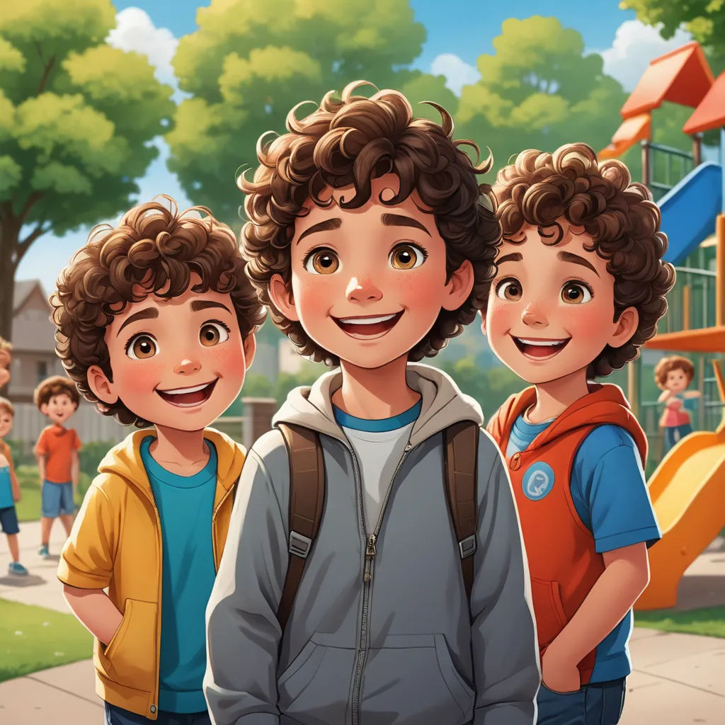 a group of children standing next to each other on a playground area with a playground in the background and a playground with a slide, serial art, concept art, Altichiero, official art