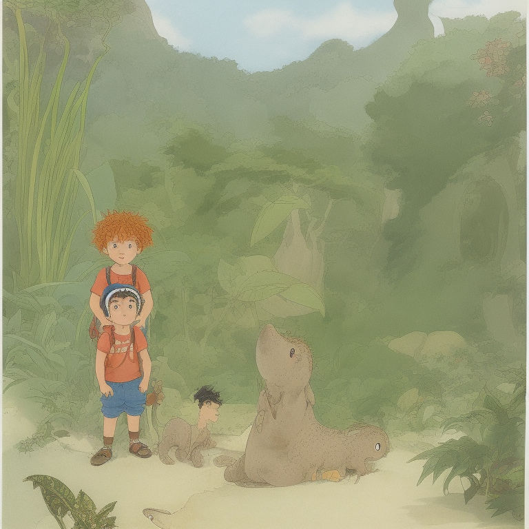 They crossed shallow rivers and navigated dense jungles. Logan saw all kinds of creatures along the way, from tiny insects to ferocious carnivores. But the gentle giant that carried him always kept him safe.