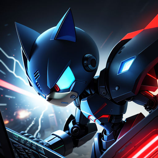 AI Art: Metal sonic is out to destroy! by @Unique shadow