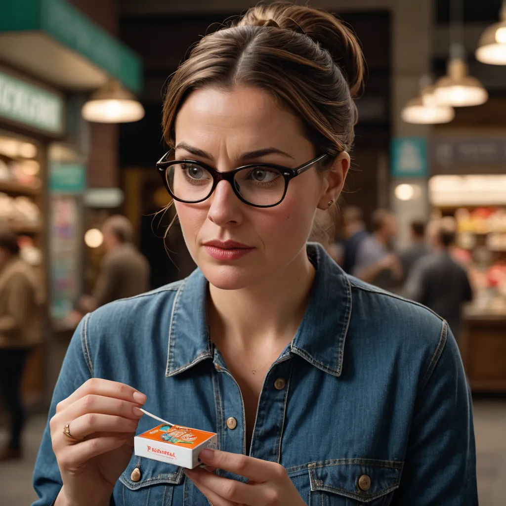 a woman wearing glasses holding a small business card in her hand and looking at the camera with a serious look on her face, hyperrealism, a stock photo, Claire Dalby, promotional image