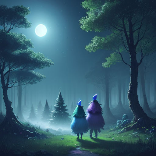 The Magic Forest Under the Moon