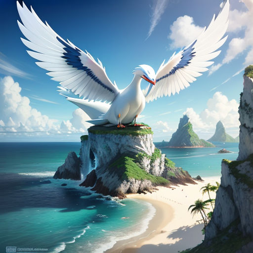 Download A majestic Lugia in its ocean home Wallpaper