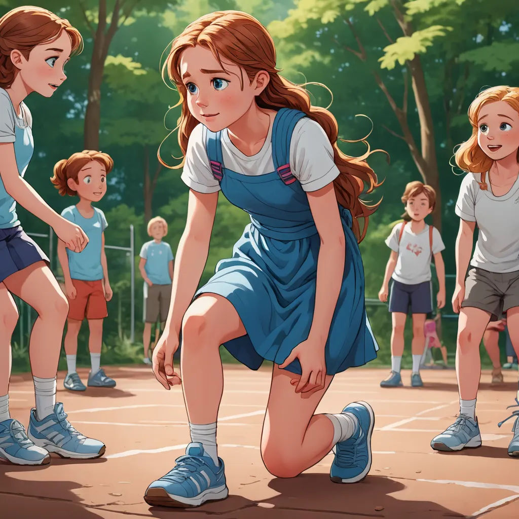 a group of children standing on a tennis court next to each other, with a girl in a blue dress, remodernism, a storybook illustration, disney, official art