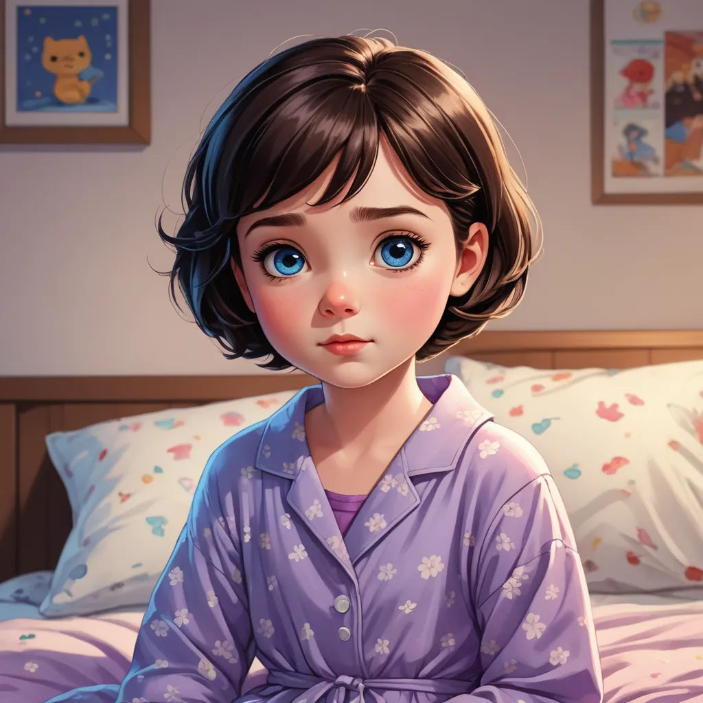 a painting of a girl sitting on a bed with a teddy bear on the wall behind her and a teddy bear on the bed, photorealism, a detailed painting, Atey Ghailan, cgstudio