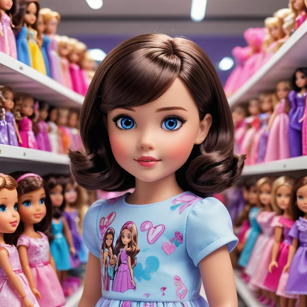 a doll shop with a lot of dolls on shelves and a girl in a dress in the foreground, tachisme, a stock photo, Clarice Beckett, promotional image
