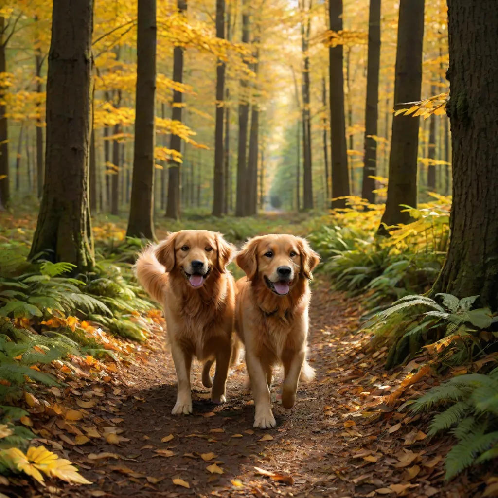 The Golden Retriever's Forest Adventure