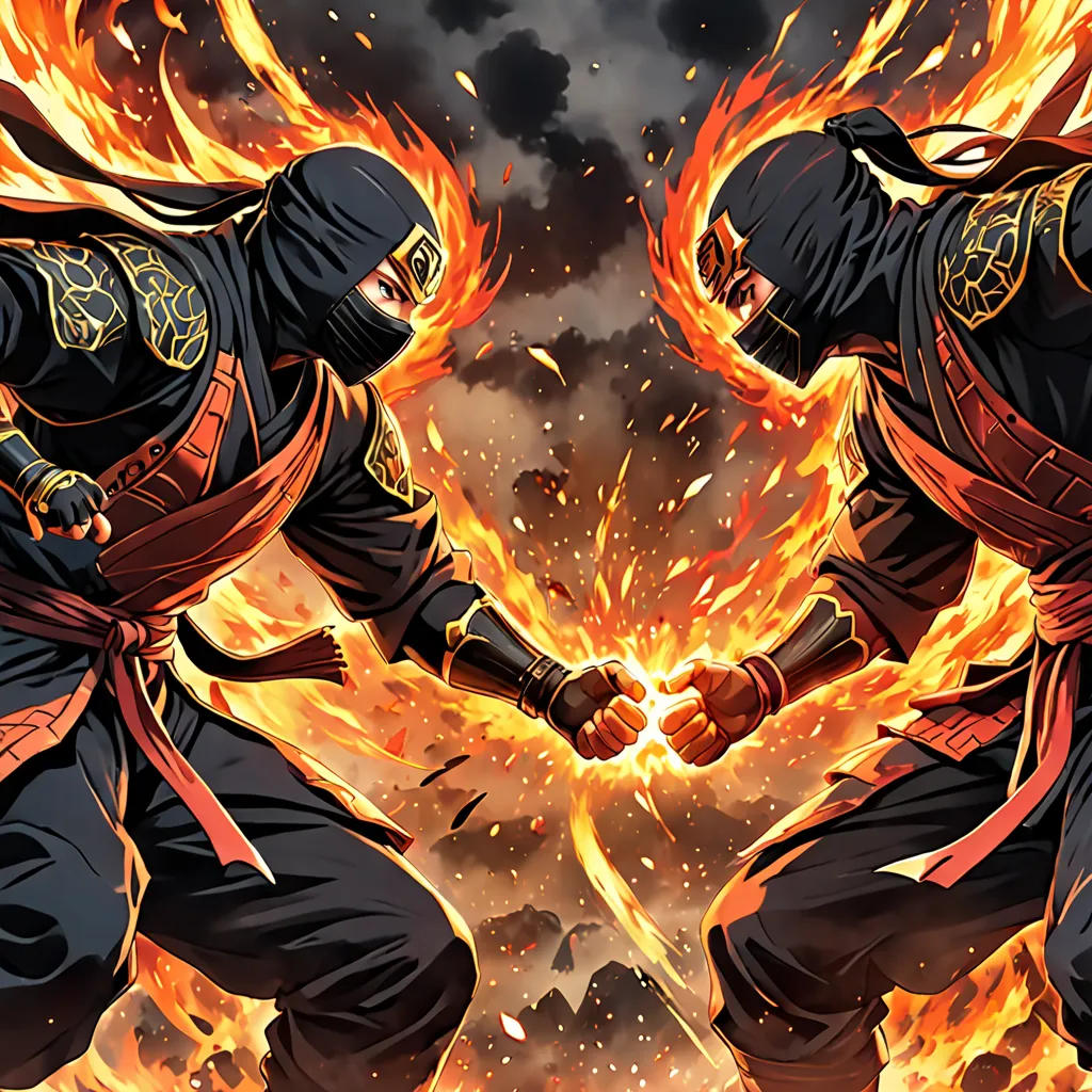 The Battle of the Red and Blue Ninjas
