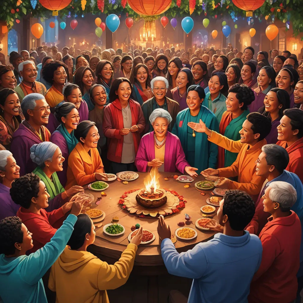 a group of people gathered around a table with a cake on it and a lit candle in the middle, american scene painting, a stock photo, Chris LaBrooy, promotional image