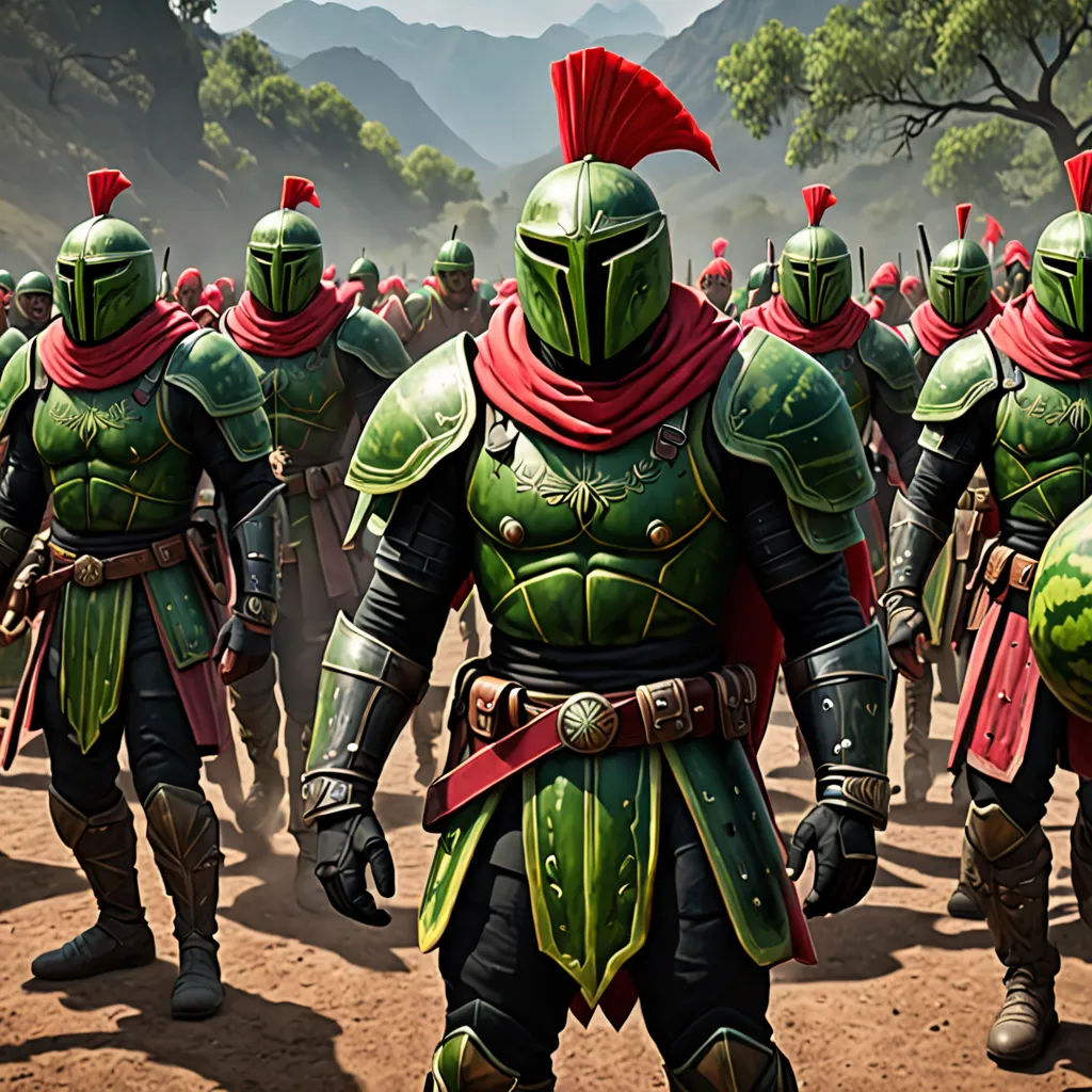 a group of people in armor walking across a dirt field with trees in the background and mountains in the distance, antipodeans, concept art, Dieric Bouts, trending on artstation hq
