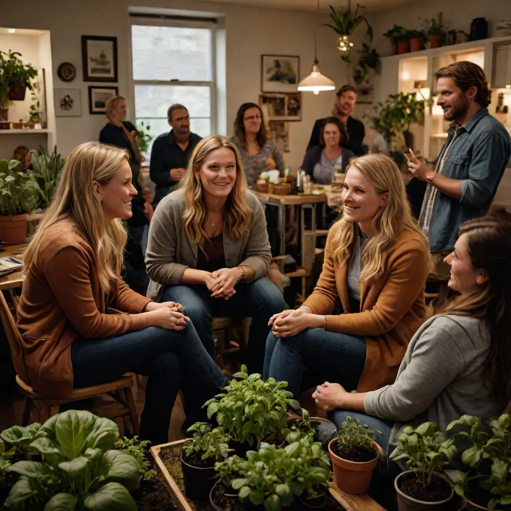 a group of people sitting around a kitchen together talking and laughing together, with a group of people standing around, antipodeans, a stock photo, Christian Hilfgott Brand, promotional image