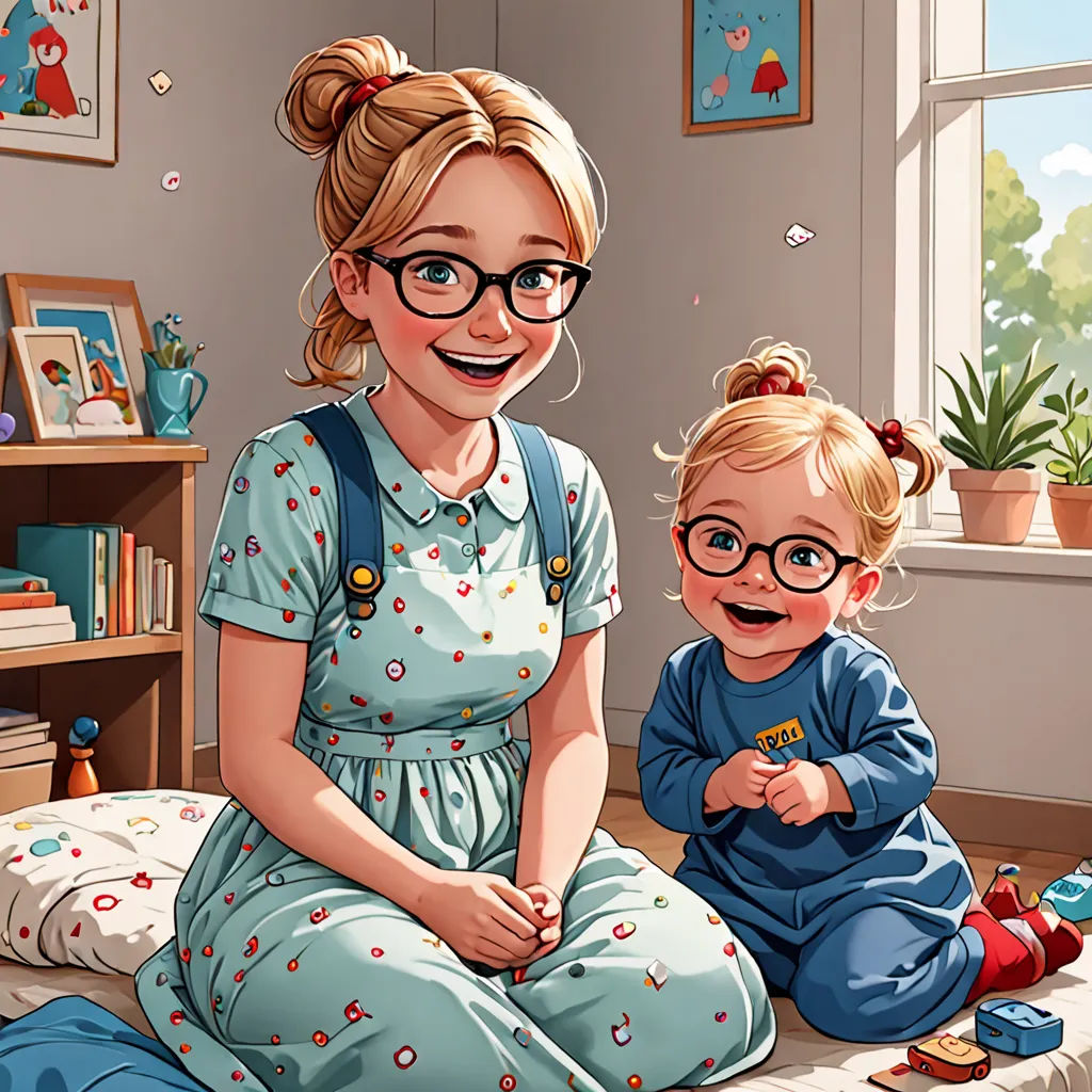 a woman and a child sitting on a bed together in a room with a window and a book shelf, realism, a storybook illustration, Caroline Lucy Scott, ultra realistic illustration