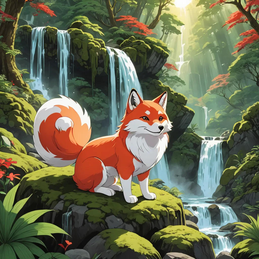 The Kitsune and the Enchanted Waterfall