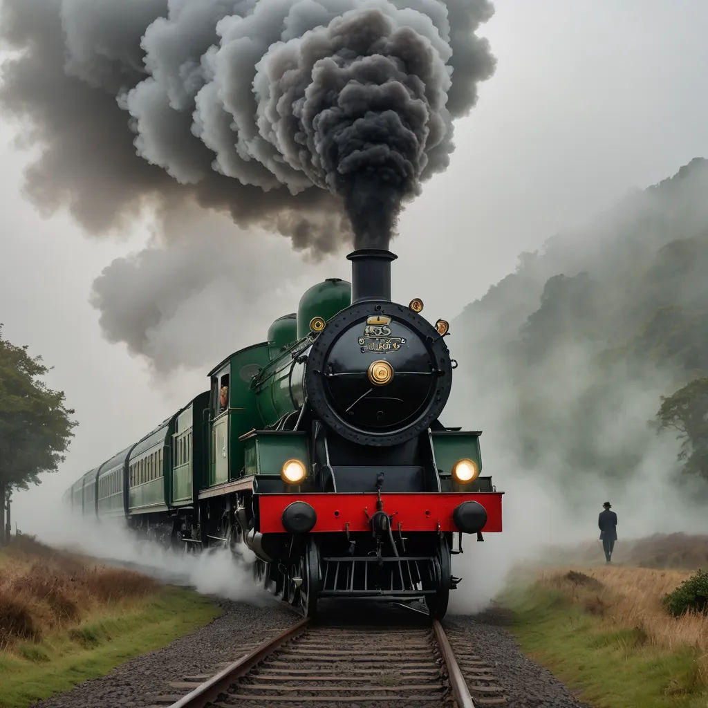 a train is traveling down the tracks with smoke coming out of it's stacks of smokes and steam, arts and crafts movement, a detailed matte painting, David Martin, award-winning photograph